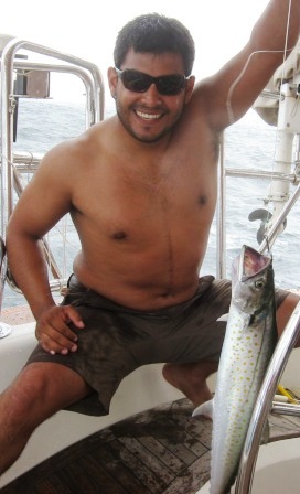 Joe catching first Spanish Mackerel